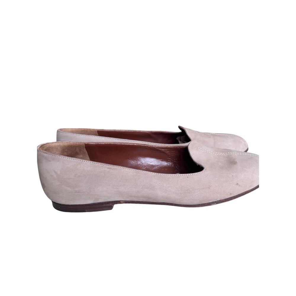 Giorgio Armani Loafers Womens EU 36 US 6 Taupe Suede Leather Flats Made Italy